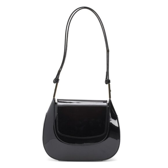 ISADORA Black Made In Italy Patent Leather Convertible Shoulder Bag - Picture 1 of 2